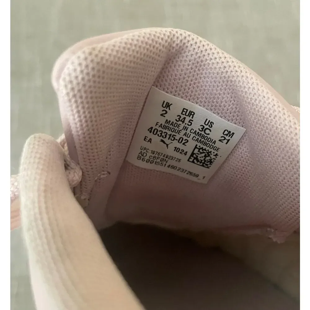 PUMA Jada Classic Butterfly Kids Girls Size 3 Pink White Sneaker Shoes